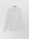 Dolce & Gabbana Silk Cotton Pinstriped Shirt With Waist Tie In White