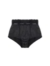 Dolce & Gabbana High-waisted Satin Lace Detail Culotte In Black