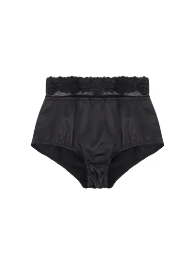 DOLCE & GABBANA SILK COULOTTE WITH LACE INSERTS