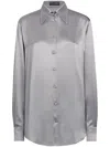 Dolce & Gabbana Silk Satin Shirt In Grey