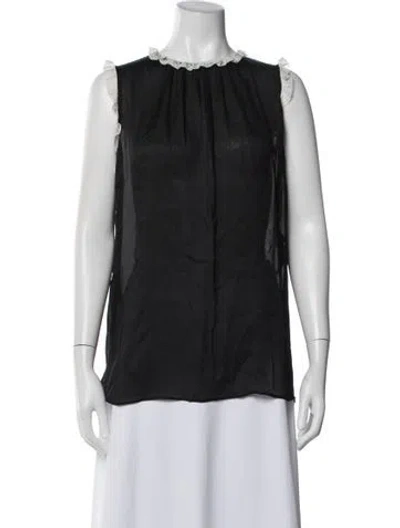 Pre-owned Dolce & Gabbana Silk Crew Neck Blouse In Multi