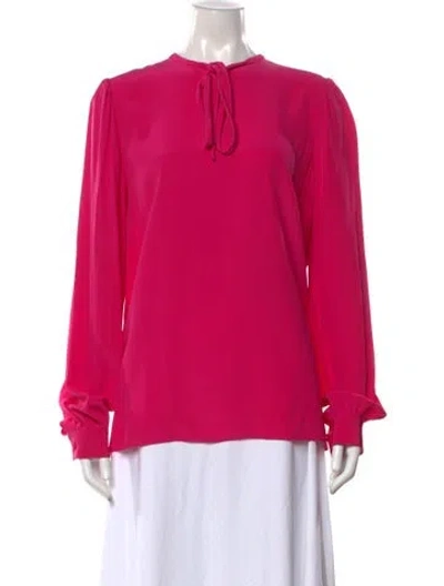 Pre-owned Dolce & Gabbana Silk Crew Neck Blouse In Pink