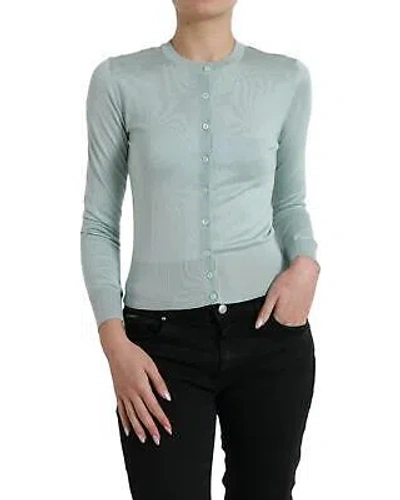 Pre-owned Dolce & Gabbana Women's Green Knit Cardigan - Jumpers - Light Blue -size 42