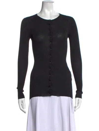 Pre-owned Dolce & Gabbana Silk Crew Neck Sweater In Black/metallic