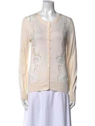Pre-owned Dolce & Gabbana Silk Crew Neck Sweater In Neutral