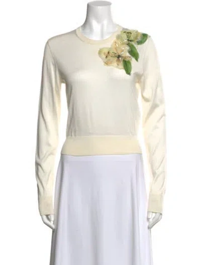 Pre-owned Dolce & Gabbana Silk Crew Neck Sweater In Neutrals