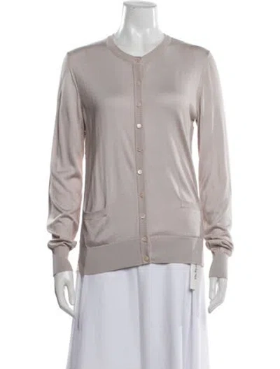 Pre-owned Dolce & Gabbana Silk Crew Neck Sweater In Neutrals