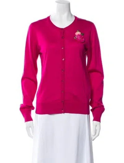 Pre-owned Dolce & Gabbana Silk Crew Neck Sweater In Pink