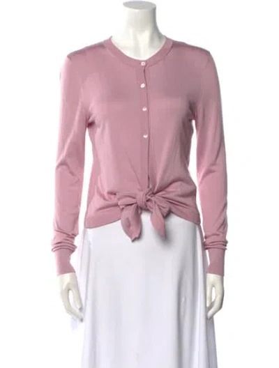Pre-owned Dolce & Gabbana Silk Crew Neck Sweater In Pink