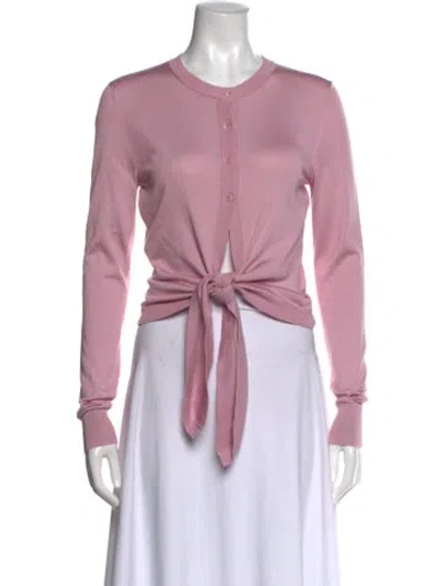 Pre-owned Dolce & Gabbana Silk Crew Neck Sweater In Pink