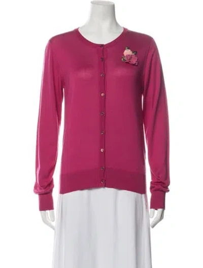 Pre-owned Dolce & Gabbana Silk Crew Neck Sweater In Pink
