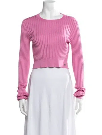 Pre-owned Dolce & Gabbana Silk Crew Neck Sweater W/ Tags In Pink