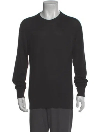 Pre-owned Dolce & Gabbana Silk Crew Neck Sweatshirt In Black