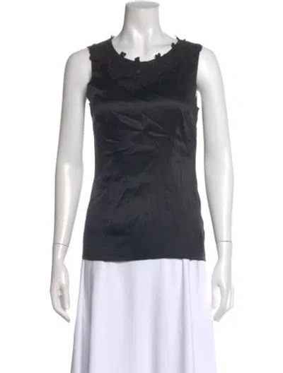 Pre-owned Dolce & Gabbana Silk Crew Neck Top In Black