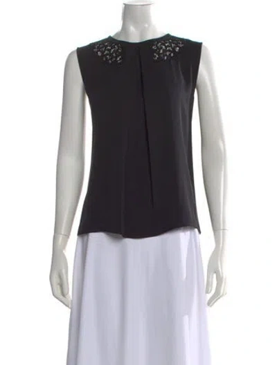 Pre-owned Dolce & Gabbana Silk Crew Neck Top In Black