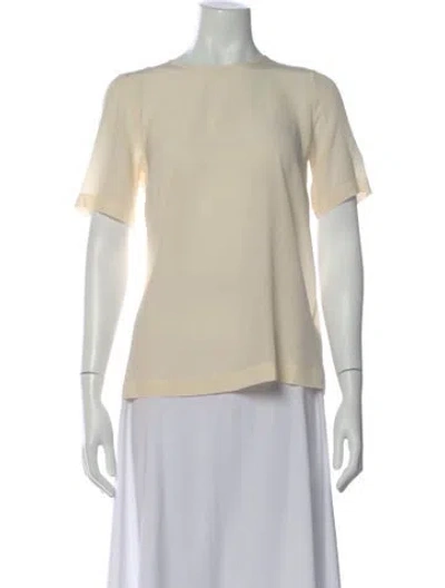 Pre-owned Dolce & Gabbana Silk Crew Neck Top In Neutral