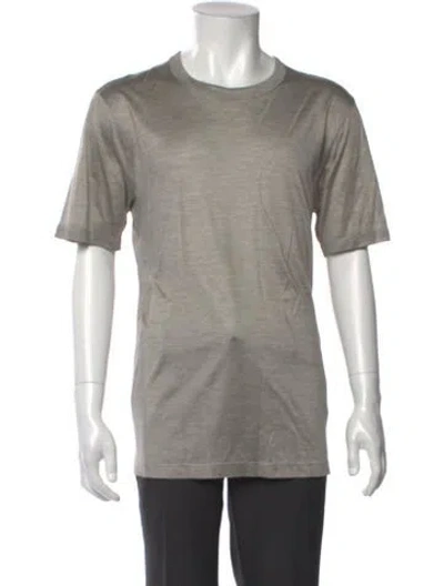 Pre-owned Dolce & Gabbana Silk Crew Neck T-shirt In Gray