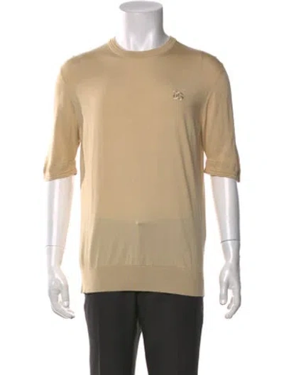 Pre-owned Dolce & Gabbana Silk Crew Neck T-shirt In Neutrals