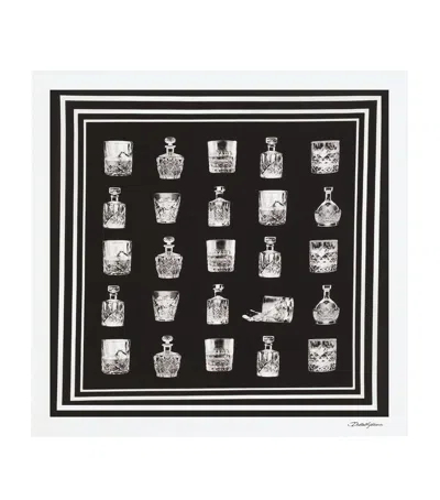 Dolce & Gabbana Silk Decanter Print Scarf In Black