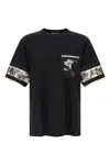 Dolce & Gabbana Cotton And Silk T-shirt With Print In Black