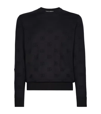 DOLCE & GABBANA SILK DG MONOGRAM SWEATER