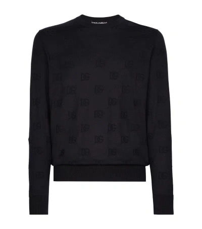 Dolce & Gabbana Silk Dg Monogram Sweater In Multi