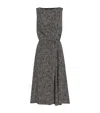 Dolce & Gabbana Wool Herringbone Midi Dress In Gray