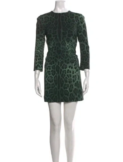 Pre-owned Dolce & Gabbana Silk Dress In Green