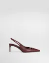 Dolce & Gabbana Silk-effect Nappa Leather Slingback In Brown