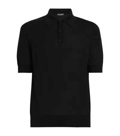 Dolce & Gabbana Silk Polo Shirt In Black