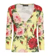 Dolce & Gabbana Silk Knit Cardigan With Bouquet Print