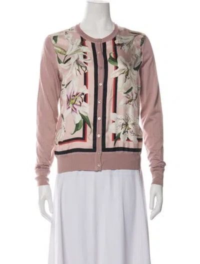 Pre-owned Dolce & Gabbana Silk Floral Print Jacket In Pink