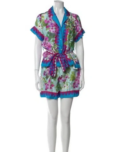 Pre-owned Dolce & Gabbana Silk Floral Print Jumpsuit In Multi