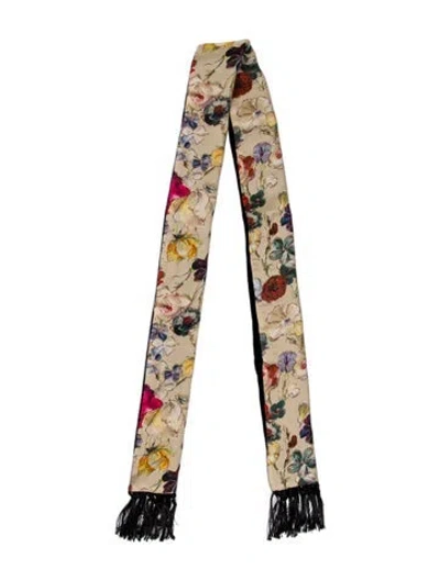 Pre-owned Dolce & Gabbana Silk Floral Print Scarf In Multi