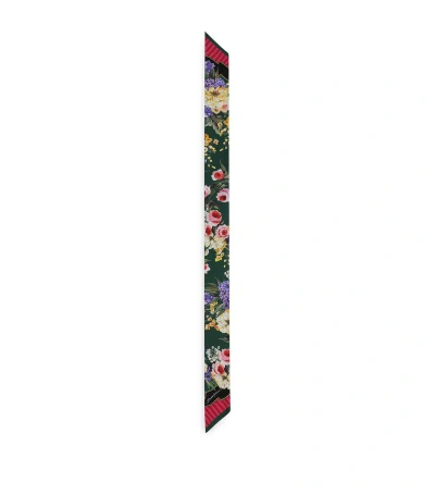 Dolce & Gabbana Silk Floral Print Scarf In Multi
