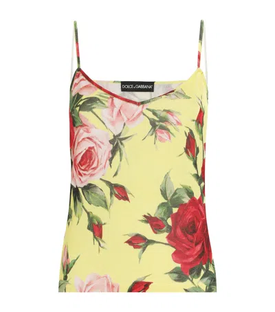 DOLCE & GABBANA SILK FLORAL TANK TOP