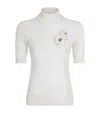 Dolce & Gabbana Silk Flower-appliqué Sweater In White