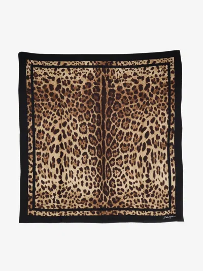 Dolce & Gabbana Silk Foulard In Animal Print