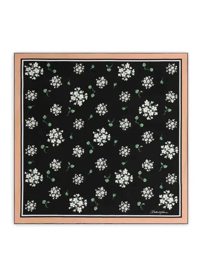 Dolce & Gabbana Silk Foulard In Black