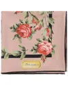 Dolce & Gabbana Women Multicolor Silk Square Scarf With All-over Floral Motif And Logo On The Front In Red