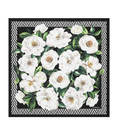 Dolce & Gabbana Silk Gardenia Print Scarf