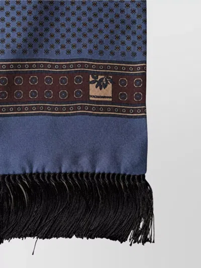 Dolce & Gabbana Silk Geometric Scarf In Blue