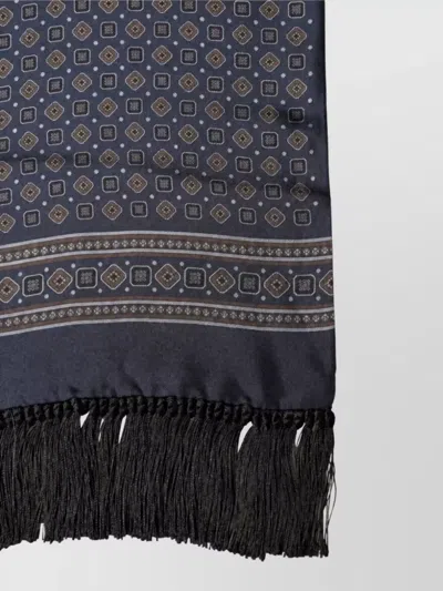 Dolce & Gabbana Silk Geometric Scarf In Blue