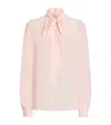 Dolce & Gabbana Silk Georgette Bow-detail Blouse In Pink