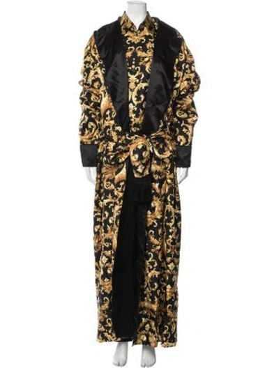 Pre-owned Dolce & Gabbana Silk Graphic Print Pajama Bottoms In Multicolor