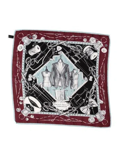 Pre-owned Dolce & Gabbana Silk Graphic Print Scarf In Red