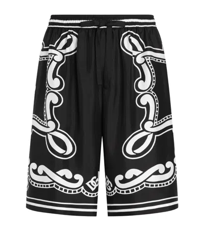 DOLCE & GABBANA SILK GRAPHIC PRINT SHORTS
