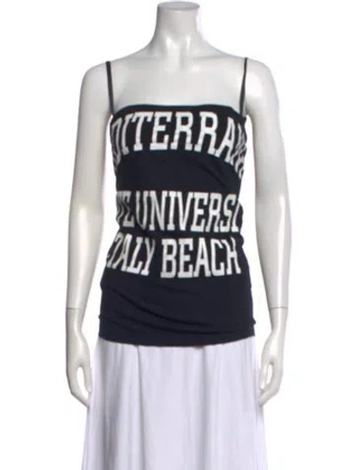 Pre-owned Dolce & Gabbana Silk Graphic Print Top In Neutral