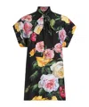 Dolce & Gabbana Peony And Rose Print Silk Shirt In Black