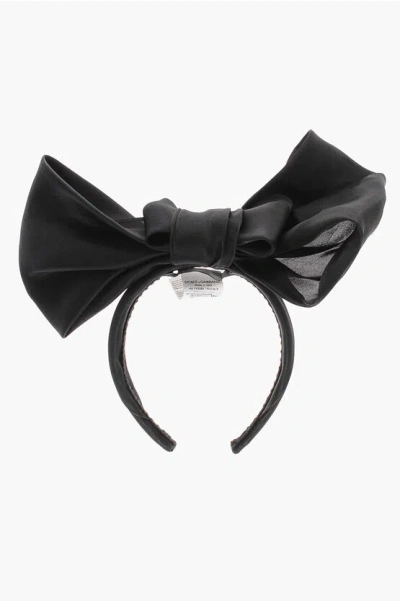 Dolce & Gabbana Silk Hair Paste With Maxi Bow In Black
